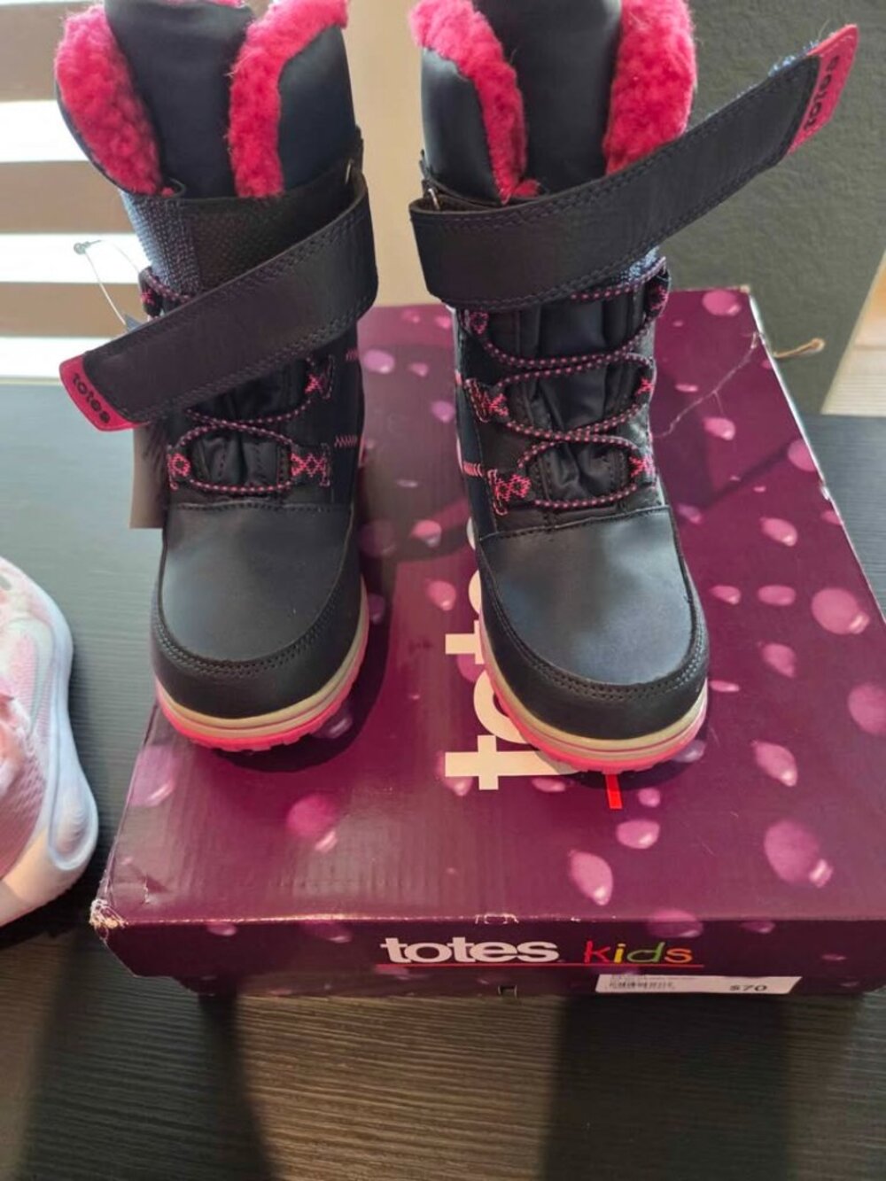 NEW Totes Girls Snow Boots Navy Pink Thermolite Size 13M NIB